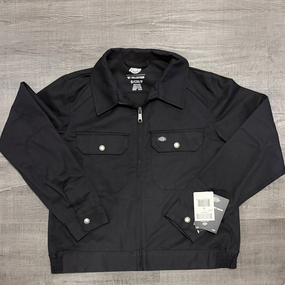 Dickies Men's Dark Jacket with Silver Accents